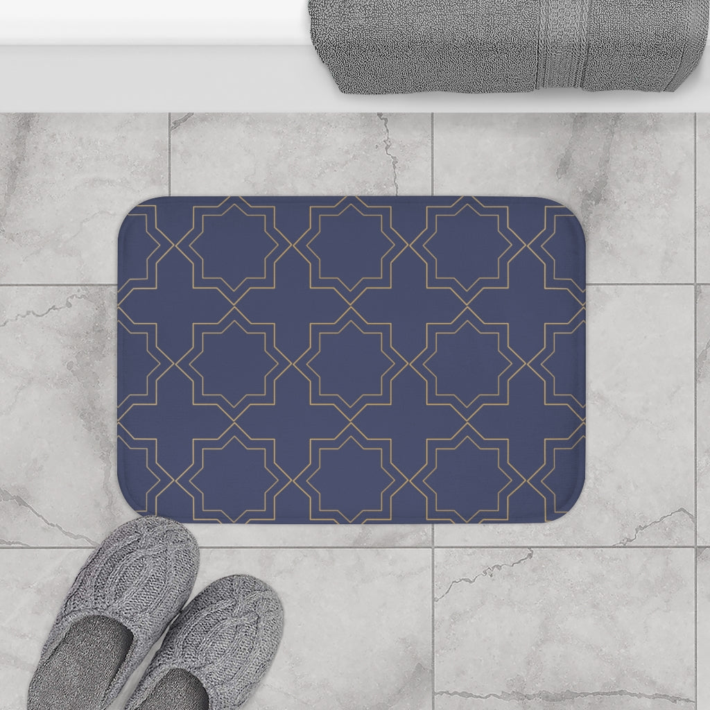 Bria Katherine Decorative Navy Bath Mat