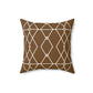 Bria Katherine Brown and White Geometric Square Pillow