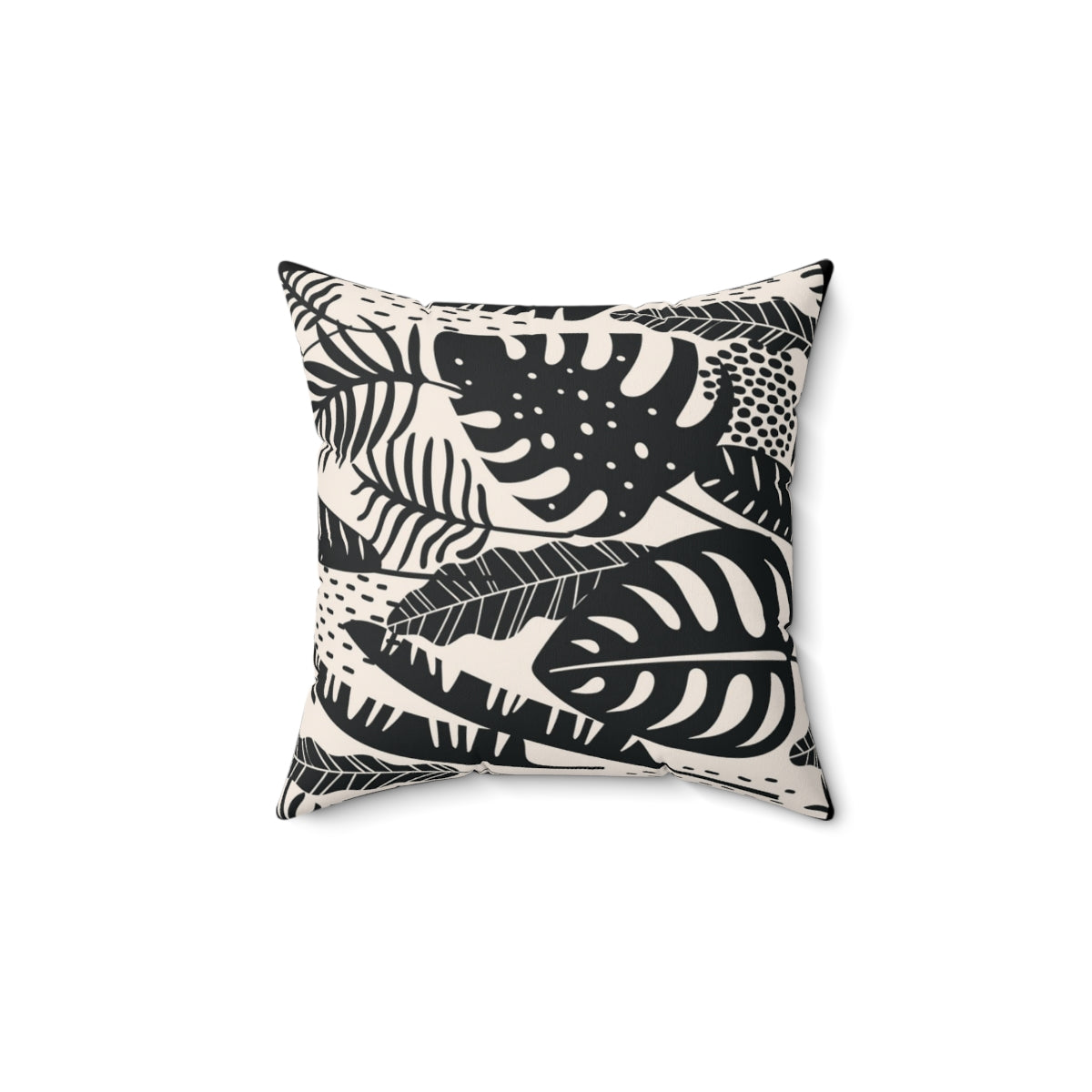 Bria Katherine Decorative Black & Tan Leaf Print Pillow