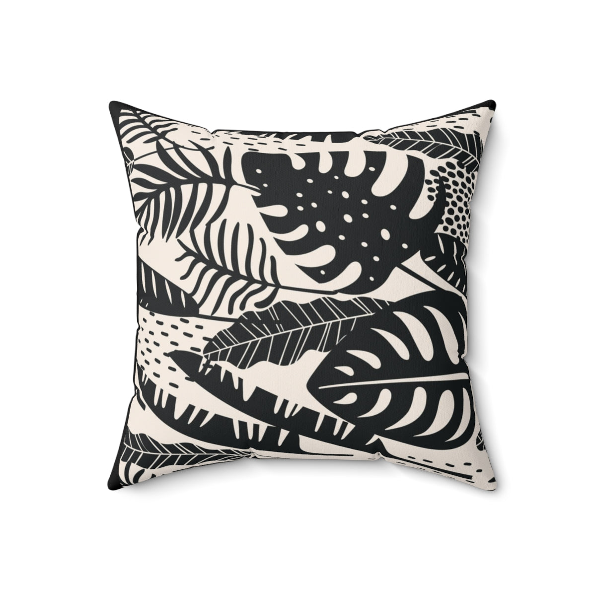 Bria Katherine Decorative Black & Tan Leaf Print Pillow