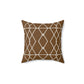 Bria Katherine Brown and White Geometric Square Pillow