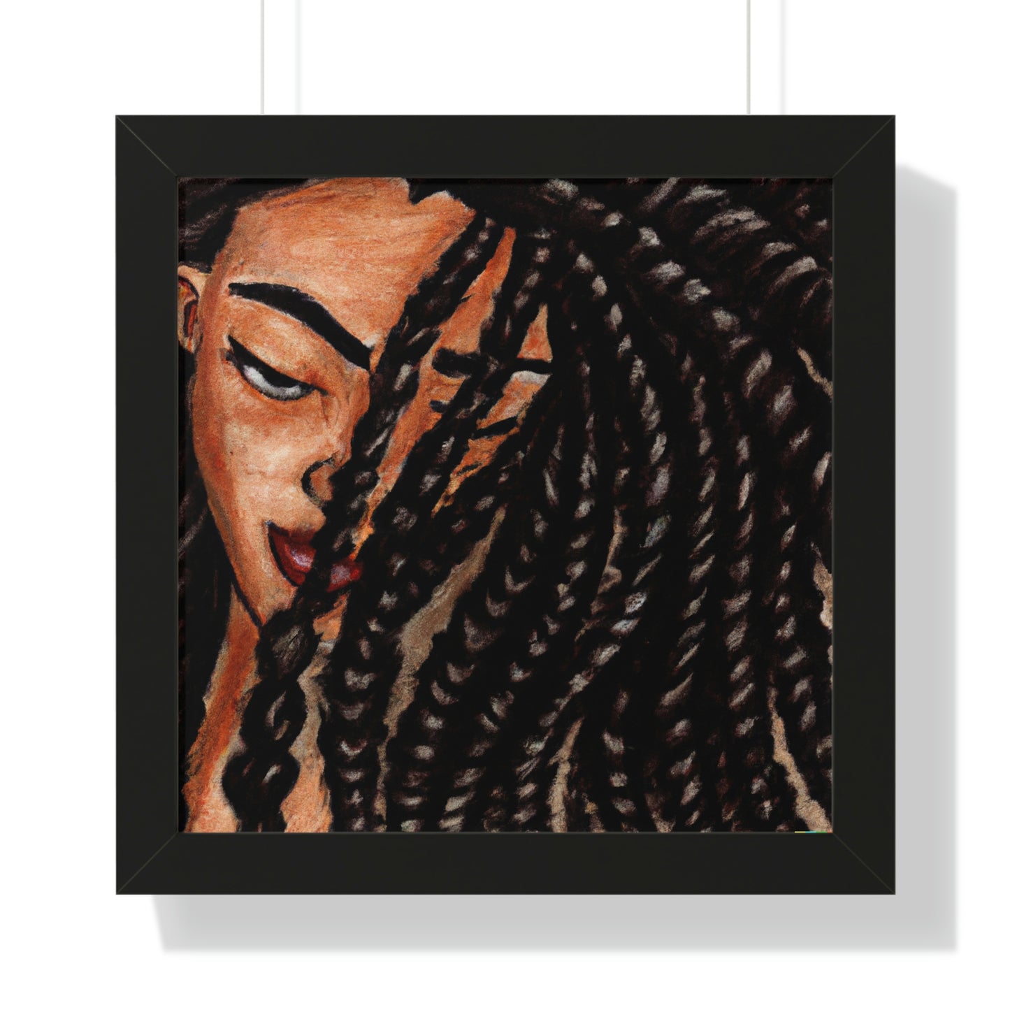 Black Woman with Braids AI Generated Art