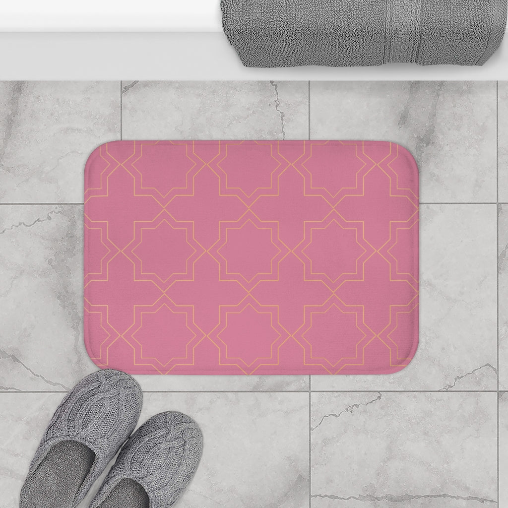 Bria Katherine Decorative Fuchsia Bath Mat