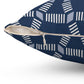 Bria Katherine  Square  Decorative Navy Blue and white Print Pillow
