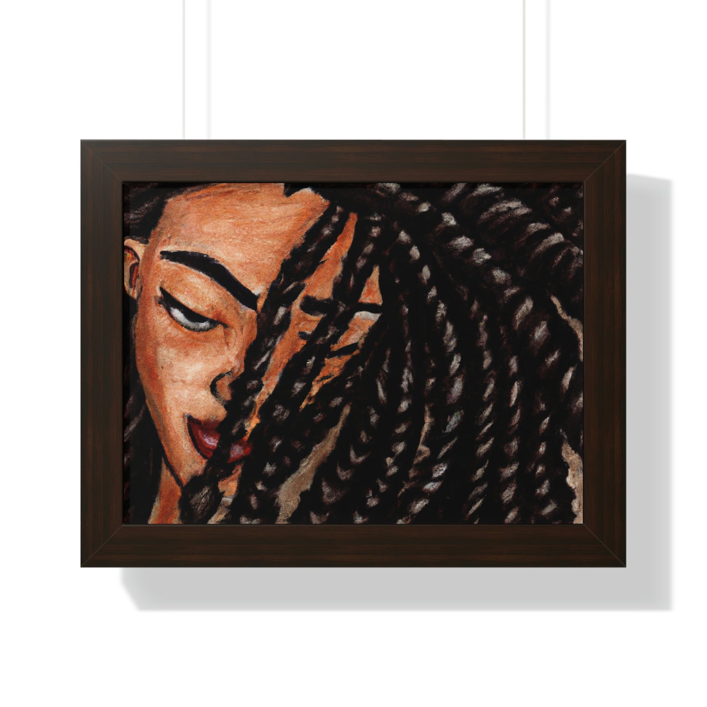Black Woman with Braids AI Generated Art