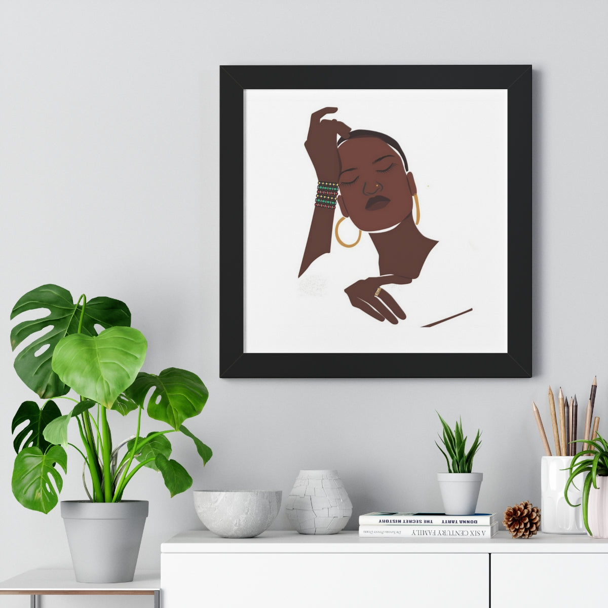 Bria Katherine Black Woman Print Framed Horizontal Poster