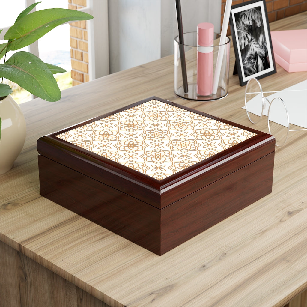 Bria Katherine Decorative Box, Moroccan Tile Insert