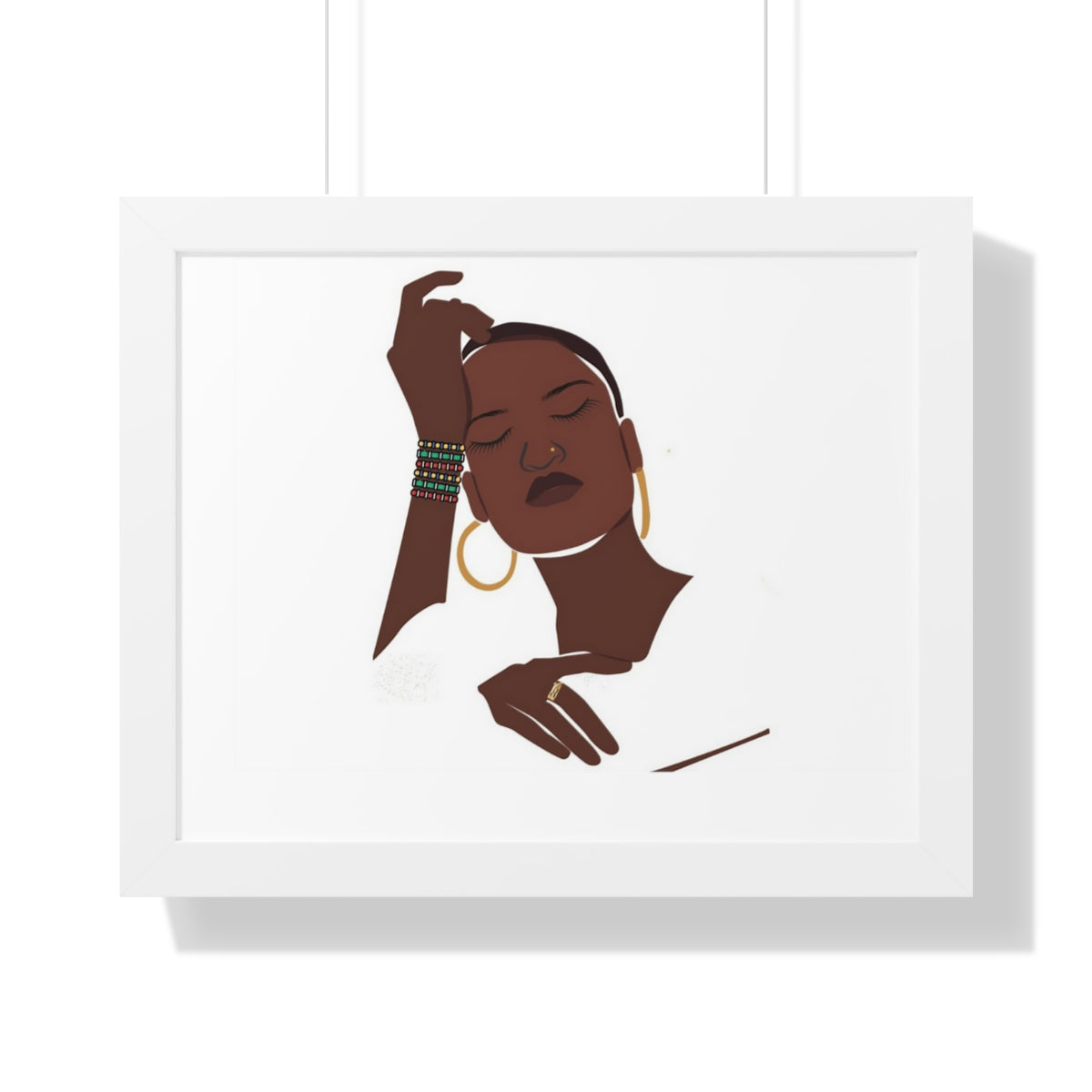 Bria Katherine Black Woman Print Framed Horizontal Poster