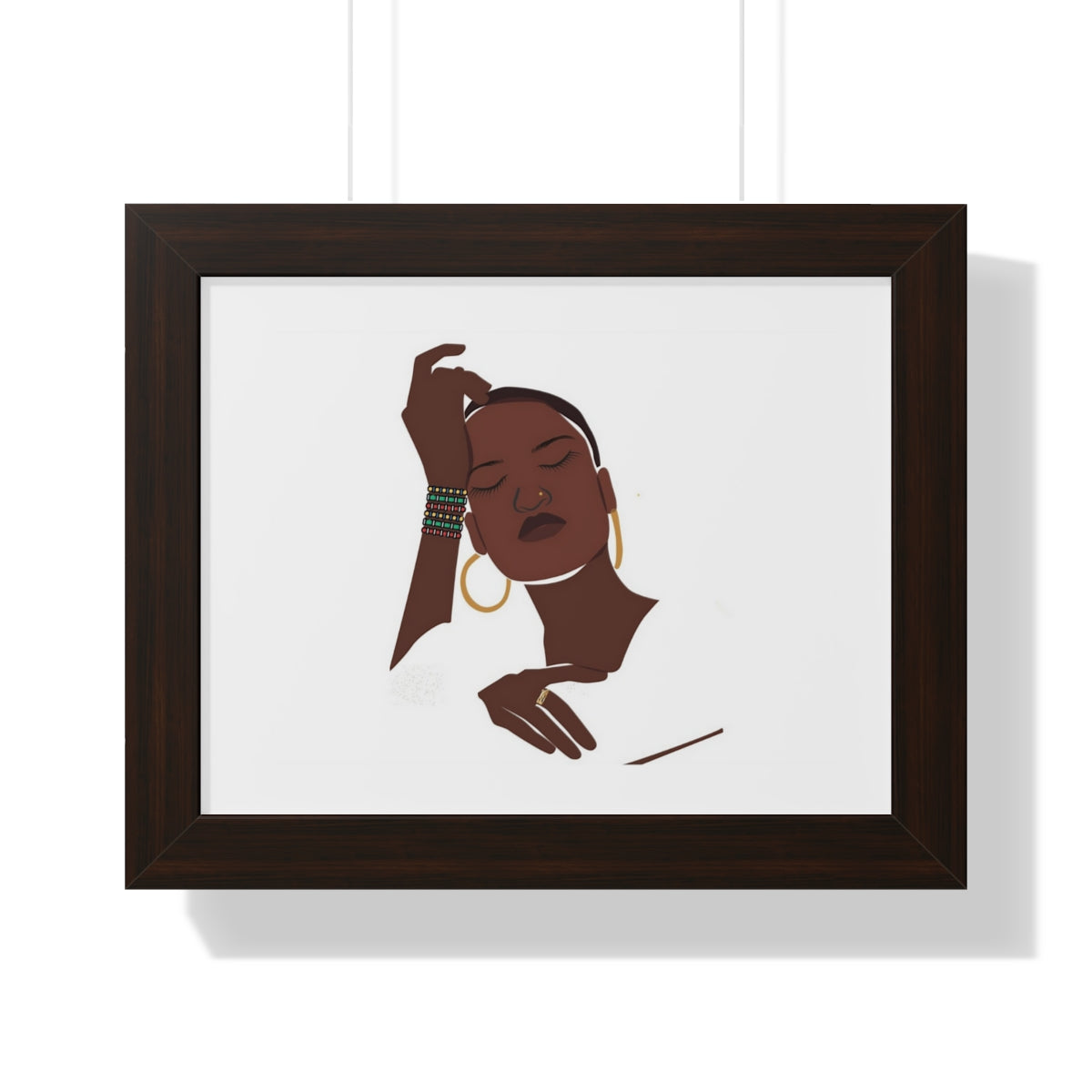 Bria Katherine Black Woman Print Framed Horizontal Poster