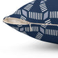 Bria Katherine  Square  Decorative Navy Blue and white Print Pillow
