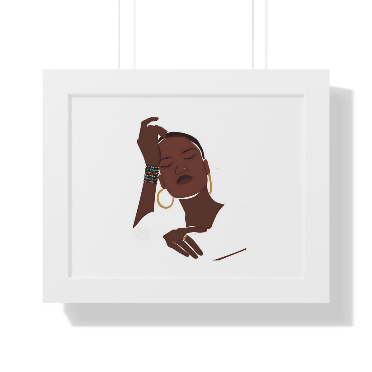 Bria Katherine Black Woman Print Framed Horizontal Poster