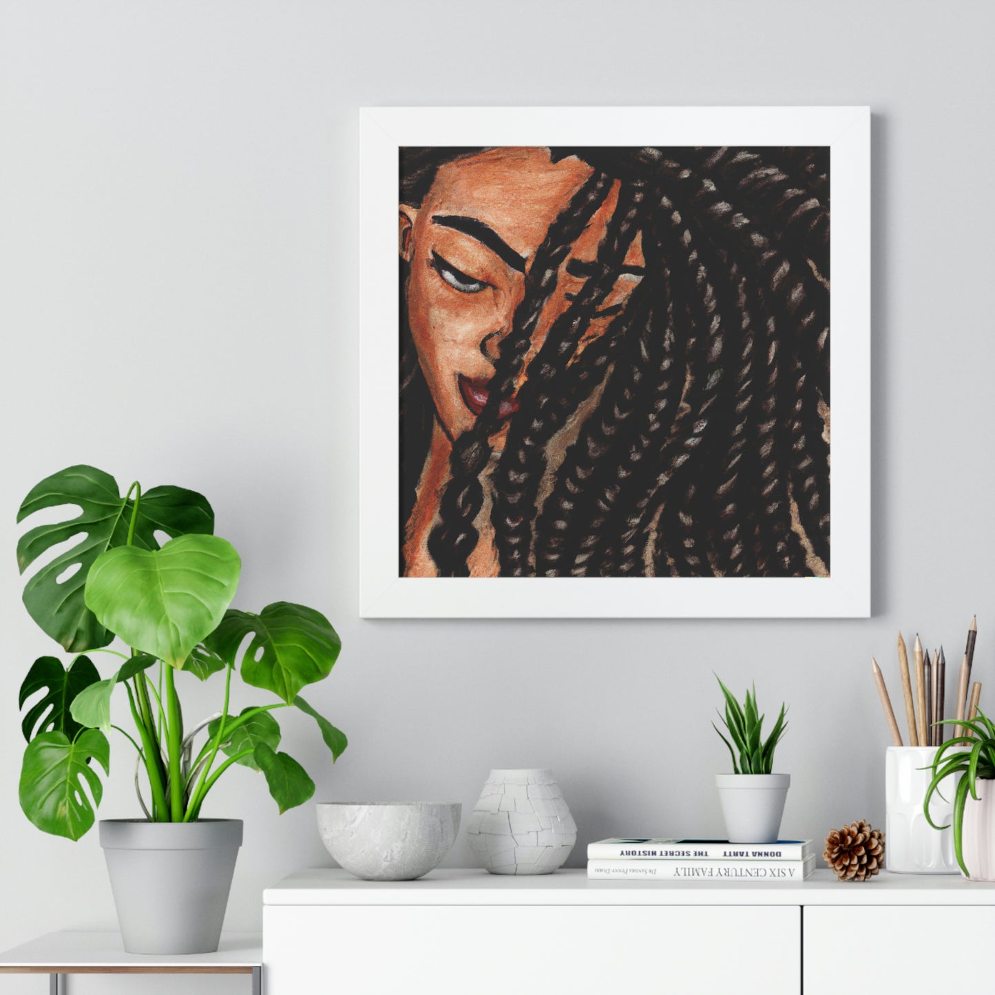 Black Woman with Braids AI Generated Art