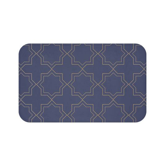 Bria Katherine Decorative Navy Bath Mat