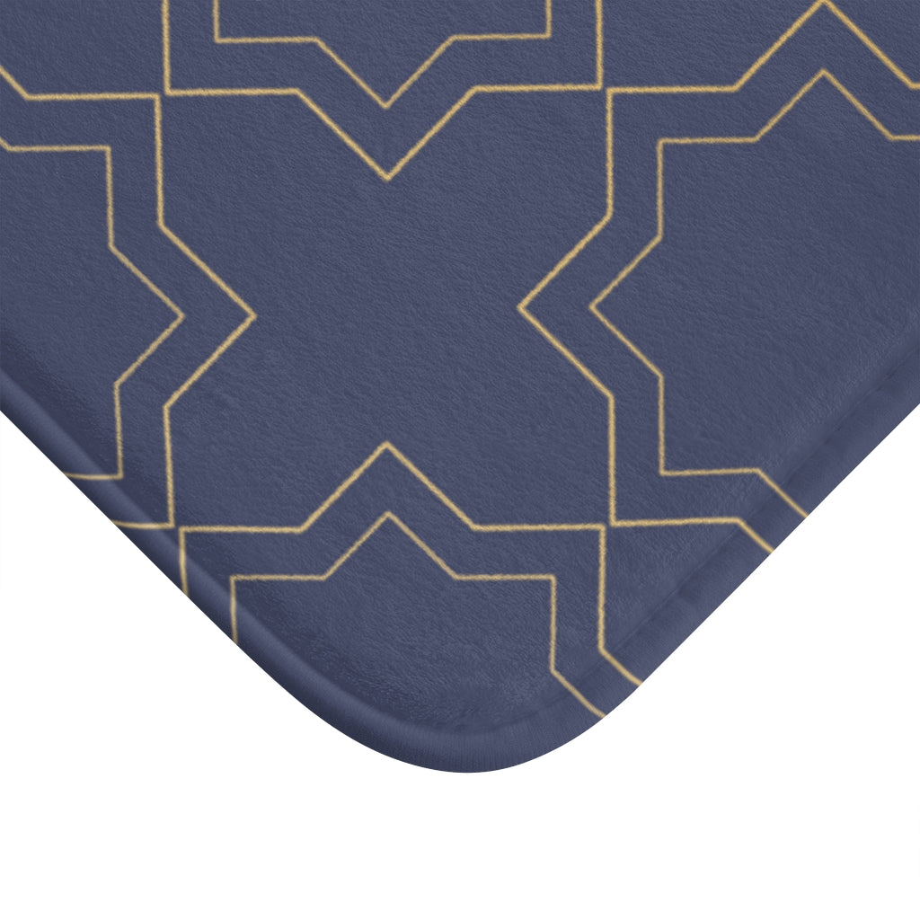Bria Katherine Decorative Navy Bath Mat