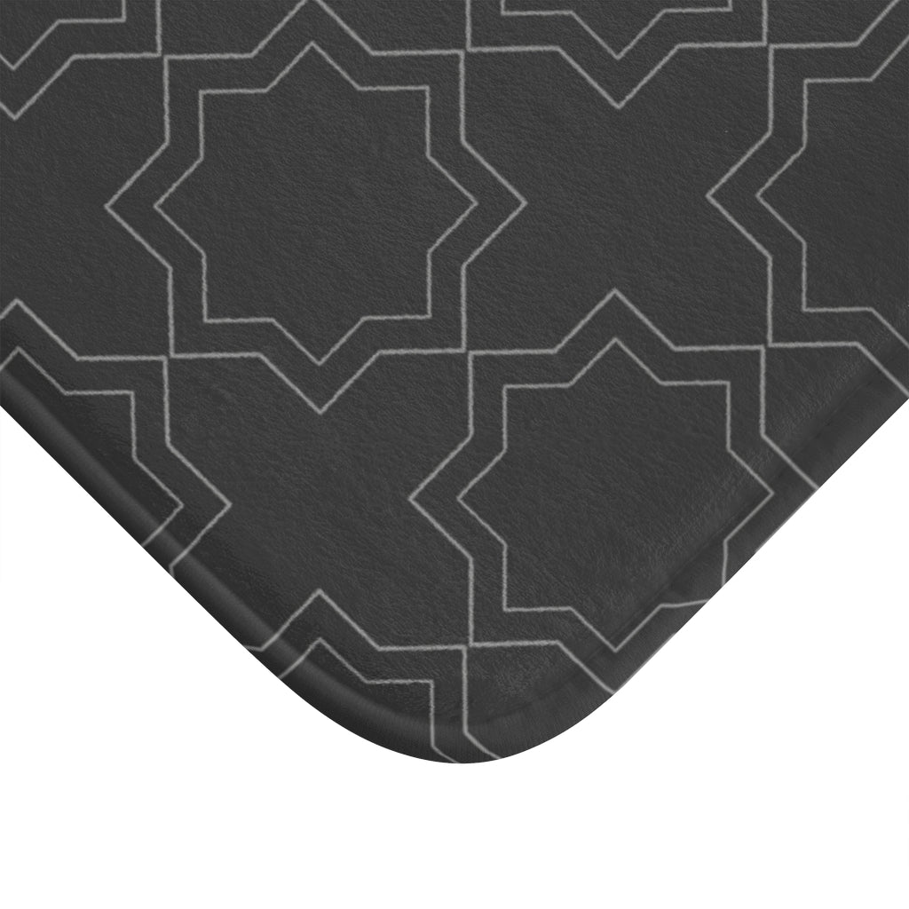 Bria Katherine Black Decorative Print Bath Mat
