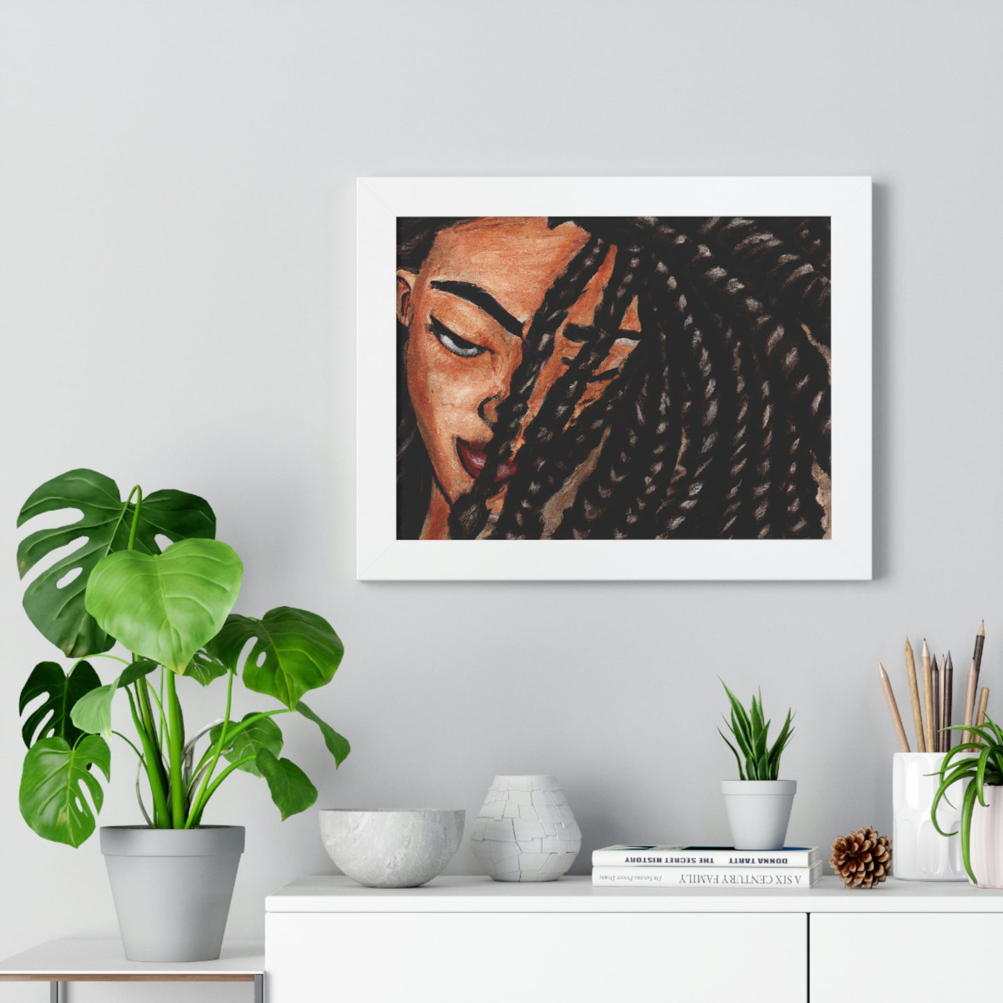 Black Woman with Braids AI Generated Art