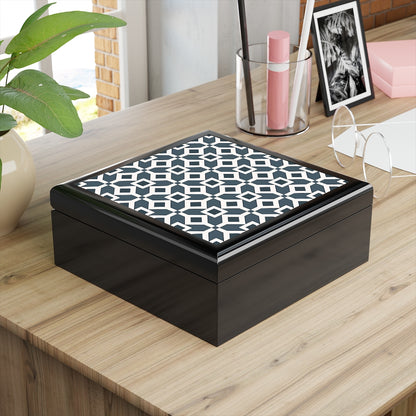 Bria Katherine Decorative Box, Abstract Tile Insert