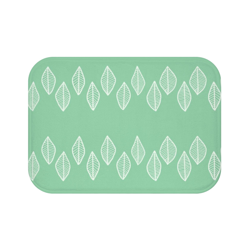 Bra Katherine Mint Green Leaf Print Bath Mat