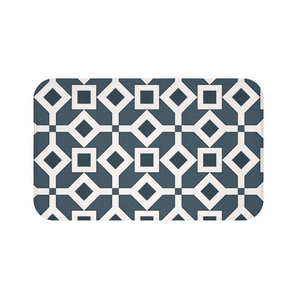 Bria Katherine Black & White Tile Print Bath Mat