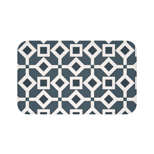 Bria Katherine Black & White Tile Print Bath Mat