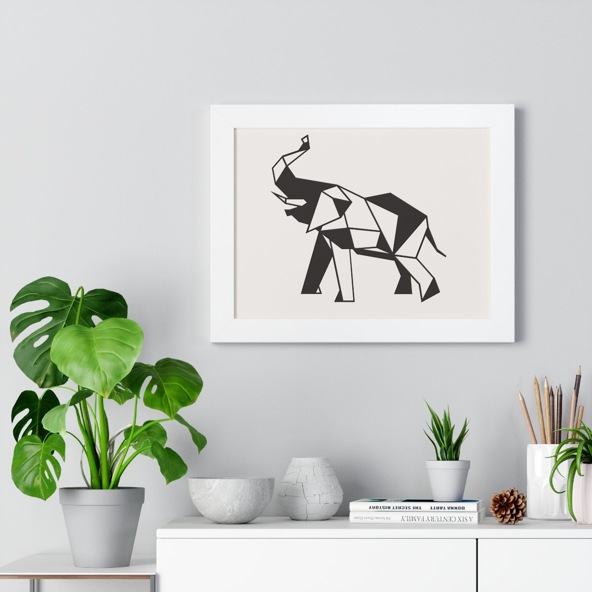 Bria Katherine Framed Horizontal Elephant Poster