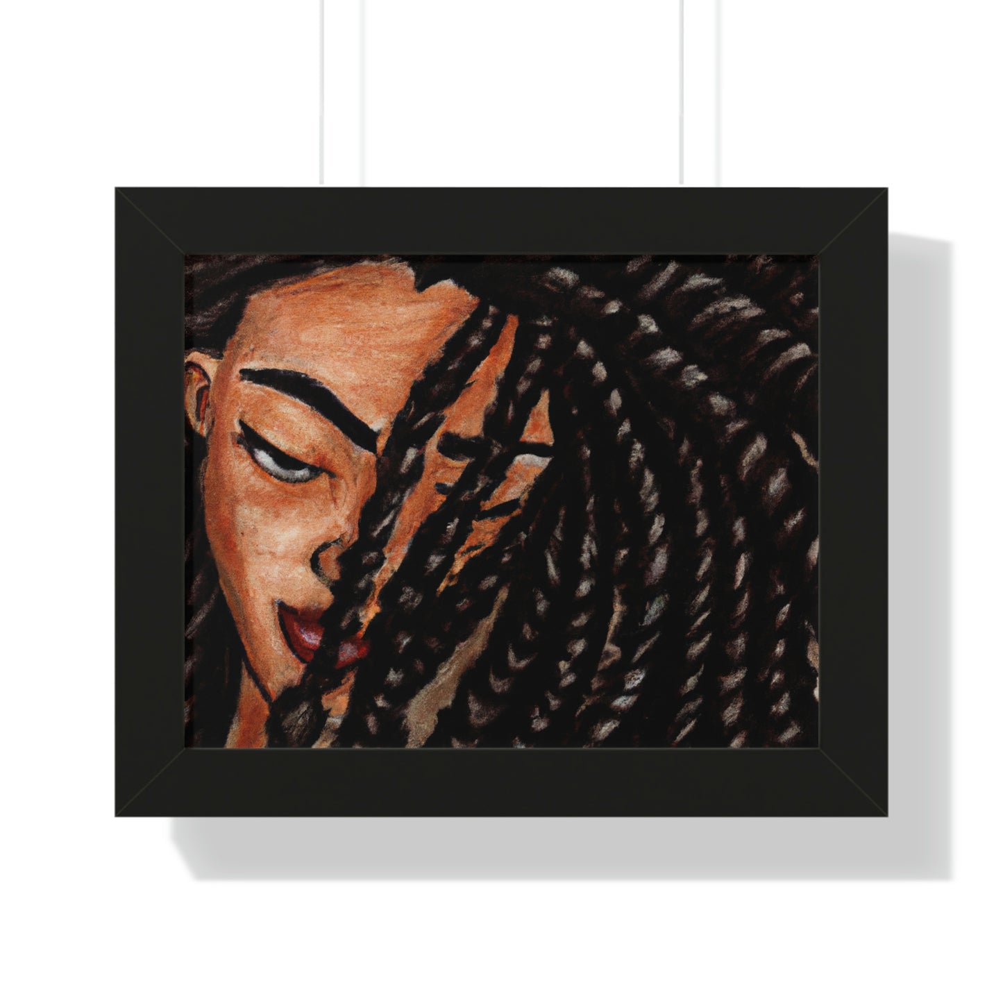 Black Woman with Braids AI Generated Art