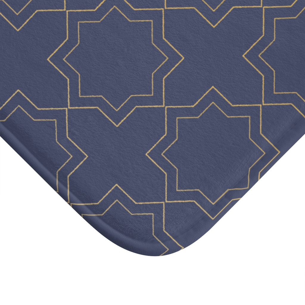 Bria Katherine Decorative Navy Bath Mat