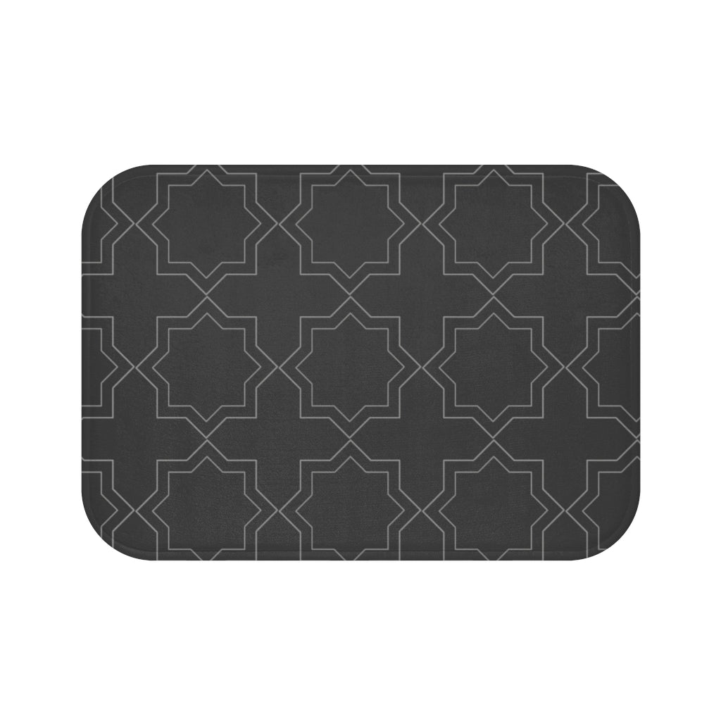 Bria Katherine Black Decorative Print Bath Mat
