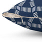 Bria Katherine  Square  Decorative Navy Blue and white Print Pillow