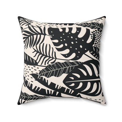 Bria Katherine Decorative Black & Tan Leaf Print Pillow