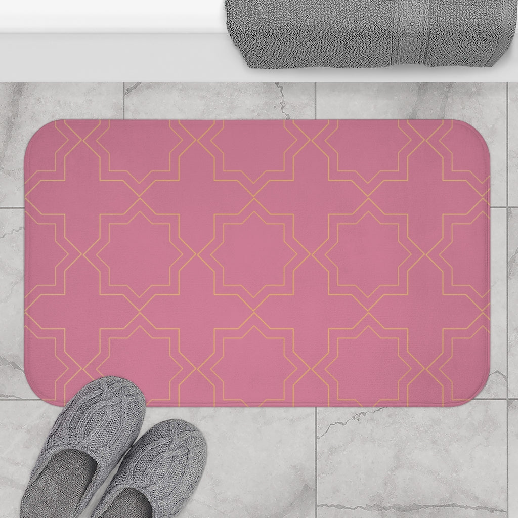 Bria Katherine Decorative Fuchsia Bath Mat