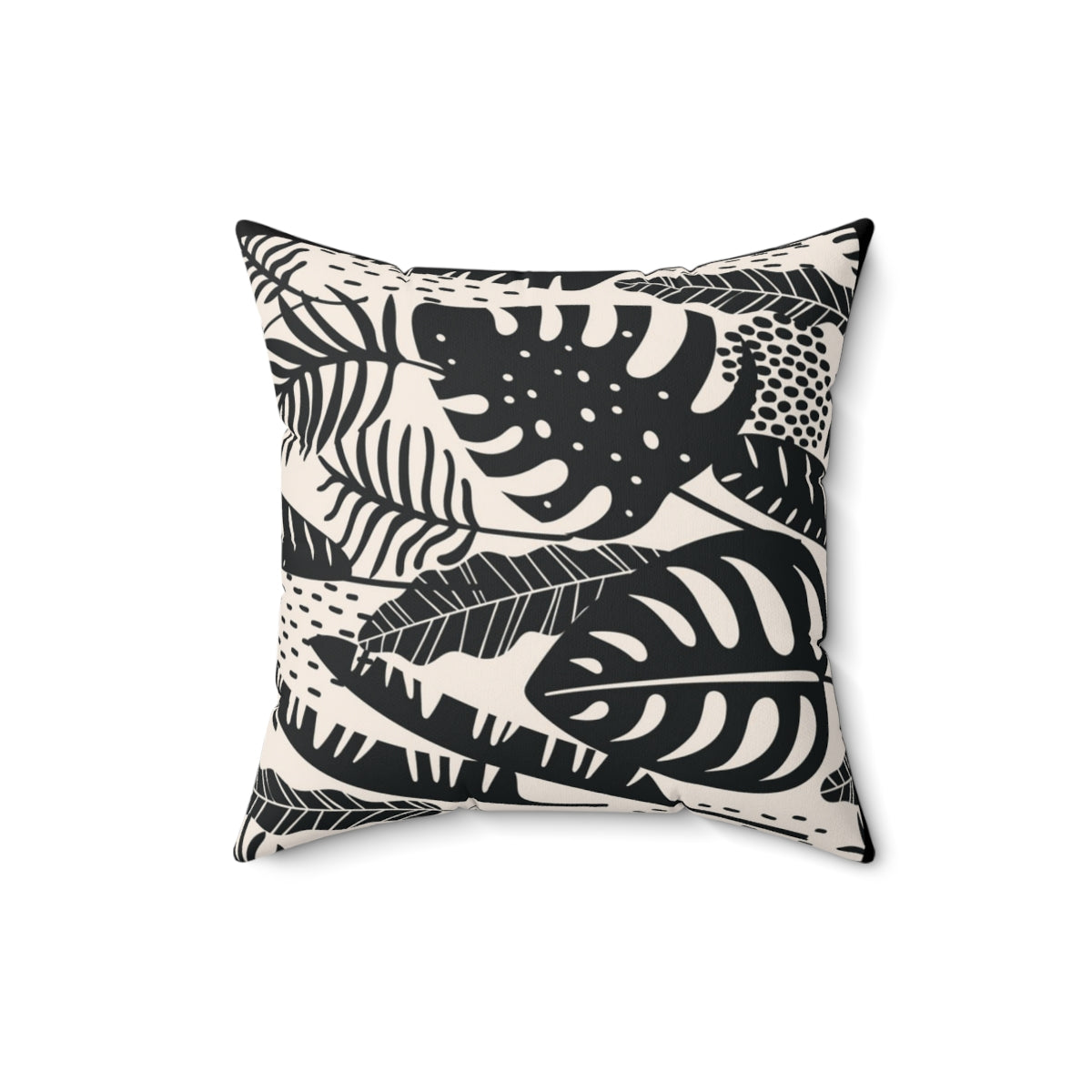 Bria Katherine Decorative Black & Tan Leaf Print Pillow