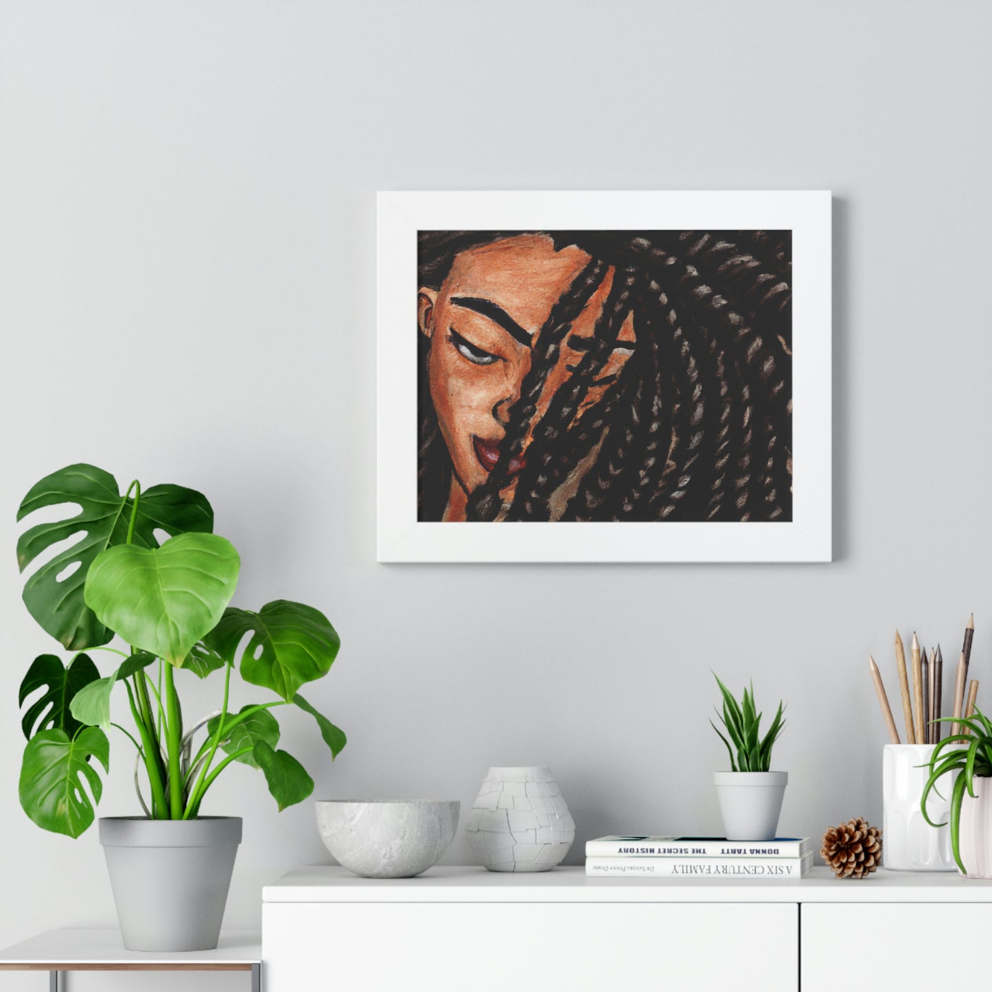 Black Woman with Braids AI Generated Art