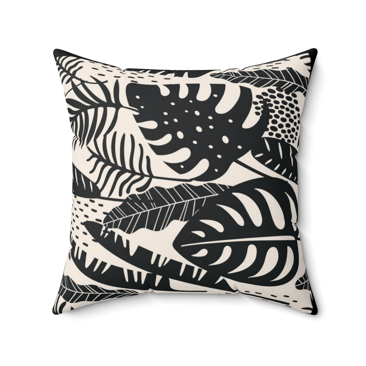 Bria Katherine Decorative Black & Tan Leaf Print Pillow