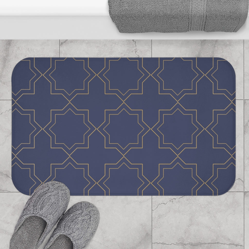 Bria Katherine Decorative Navy Bath Mat