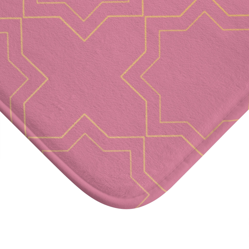 Bria Katherine Decorative Fuchsia Bath Mat