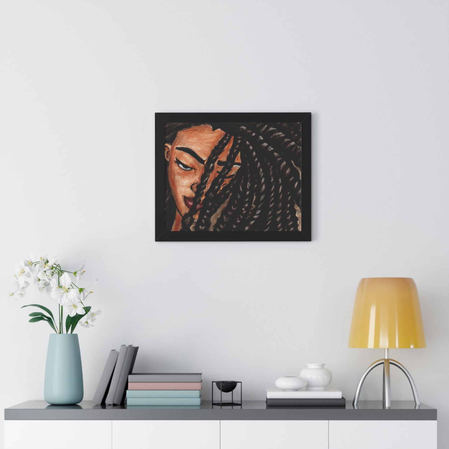 Black Woman with Braids AI Generated Art