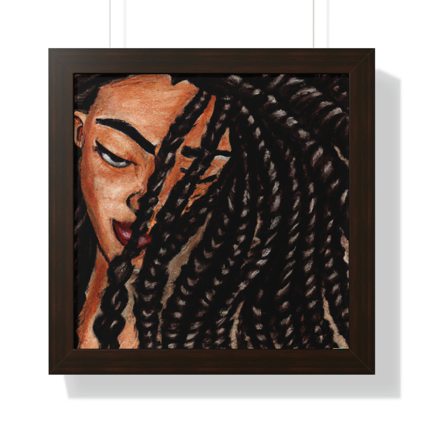 Black Woman with Braids AI Generated Art