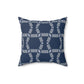 Bria Katherine  Square  Decorative Navy Blue and white Print Pillow