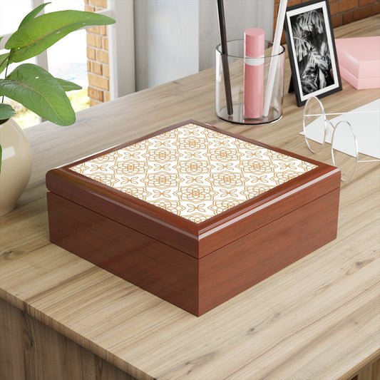 Bria Katherine Decorative Box, Moroccan Tile Insert