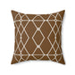 Bria Katherine Brown and White Geometric Square Pillow