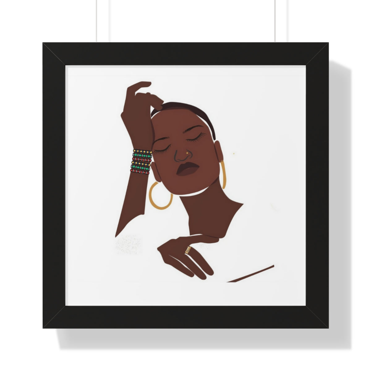 Bria Katherine Black Woman Print Framed Horizontal Poster