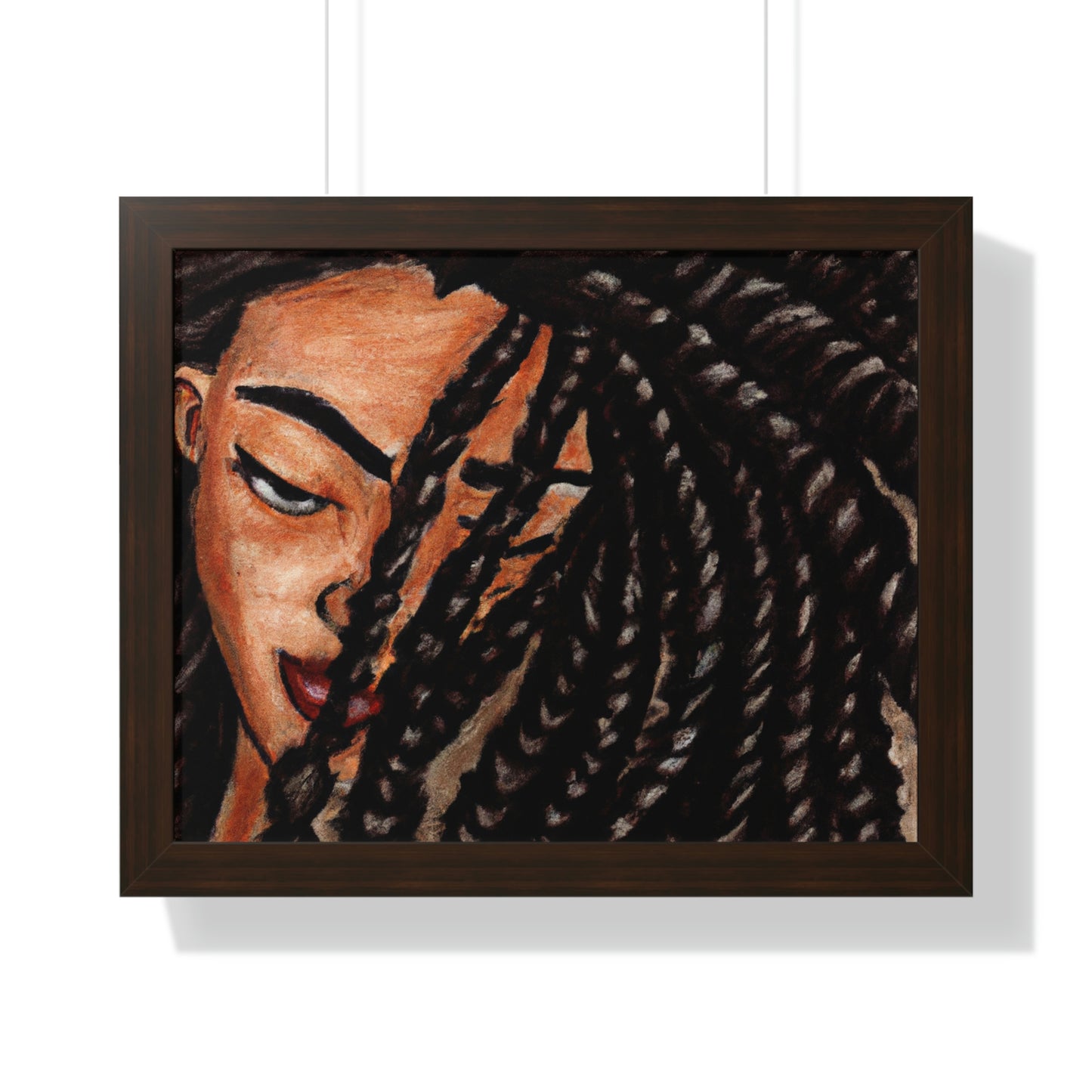 Black Woman with Braids AI Generated Art
