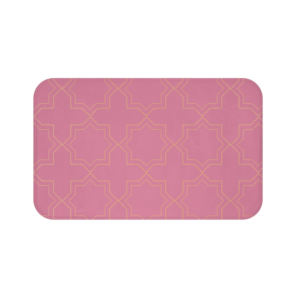 Bria Katherine Decorative Fuchsia Bath Mat