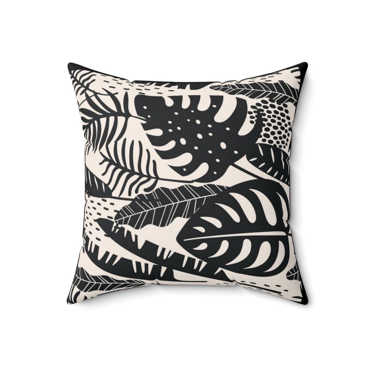 Bria Katherine Decorative Black & Tan Leaf Print Pillow