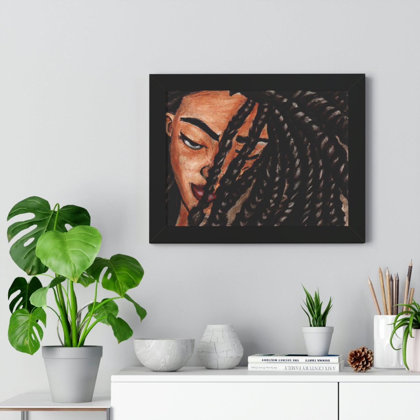 Black Woman with Braids AI Generated Art