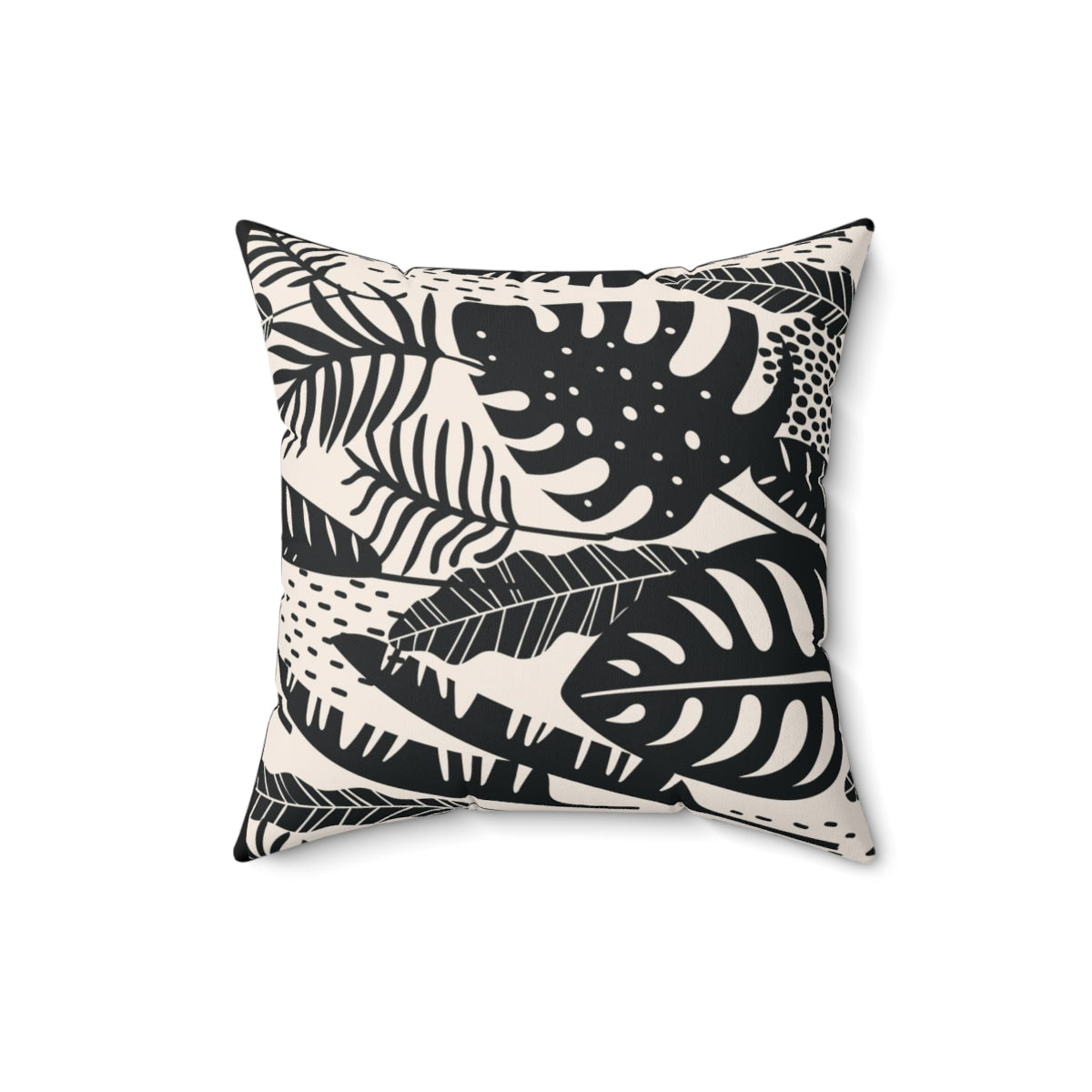 Bria Katherine Decorative Black & Tan Leaf Print Pillow