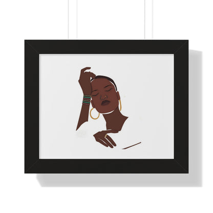 Bria Katherine Black Woman Print Framed Horizontal Poster