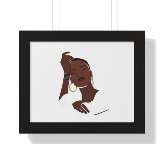 Bria Katherine Black Woman Print Framed Horizontal Poster