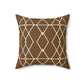 Bria Katherine Brown and White Geometric Square Pillow